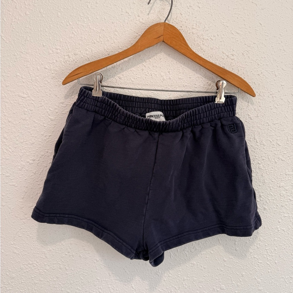 Princess Polly navy blue sweat shorts 10 L